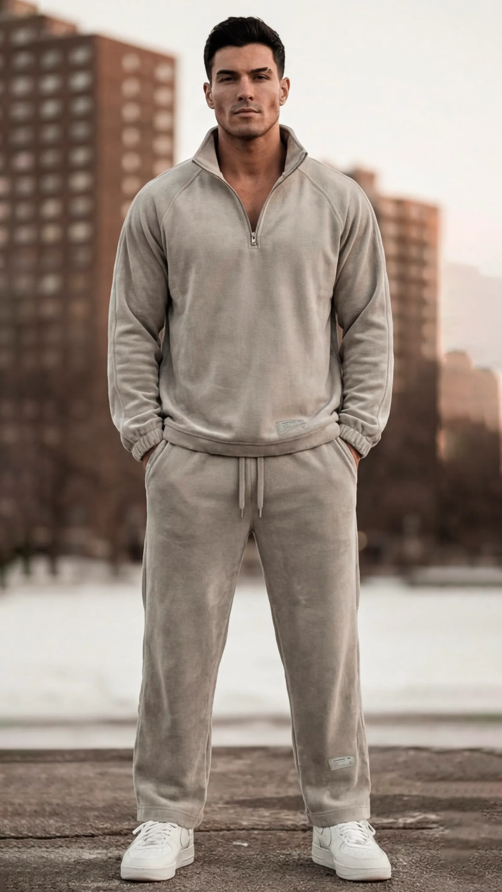 Толстовка Velour half-zip · Тапиока, фото 5